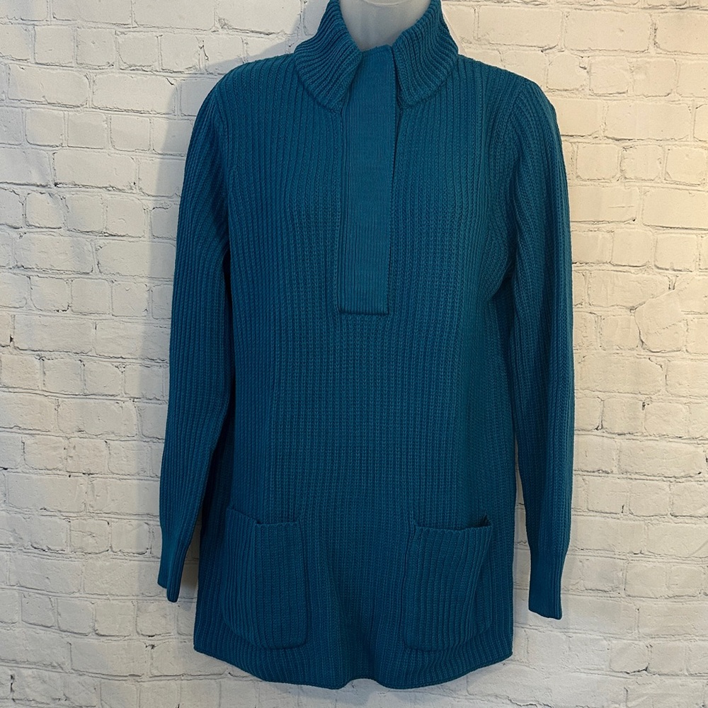 Soft Surroundings NWT Teal Women's Tunic Sweater with Pockets